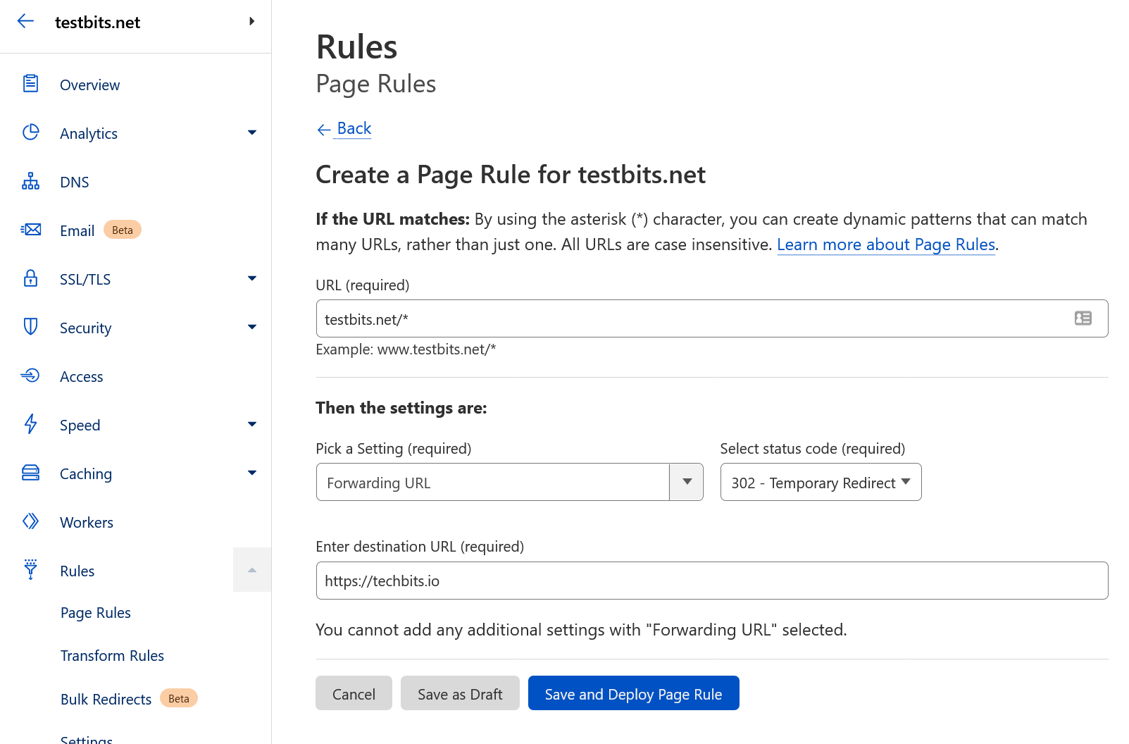 Create redirects using Cloudflare Page Rules for Free