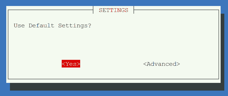 Screenshot of the Proxmox Home Assistant Setup Script: asking if you want to use default settings